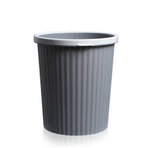 简约塑料垃圾桶客厅卧室卫生间北欧可爱带压圈无盖时尚家用垃圾篓(灰色中号（圆形） 默认版本)