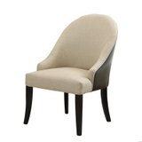 【百伽】美式西餐椅 经典皮布咖啡椅 撞色餐厅椅子 酒店椅 休闲餐桌椅