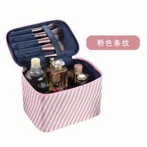 化妆包便携女袋大容量旅行随身韩版学生洗漱化妆品收纳盒ins网红(粉色条纹普通款)