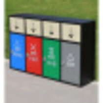连体垃圾桶四分类带盖室外果皮箱户外不锈钢分类果皮箱大号 黑色四分类(不锈钢)JMQ-124