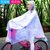 自行车雨衣单人男女成人水衣单车透明韩版学生骑行电动电瓶车雨衣kb6(双帽檐(雪花粉) XXL)