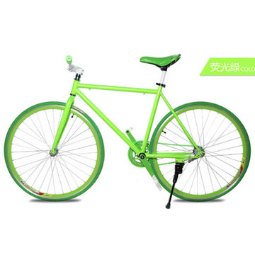 26寸40圈死飞 拒绝平凡靓丽色 学生死飞 刷街神器死飞自行车(荧光绿)