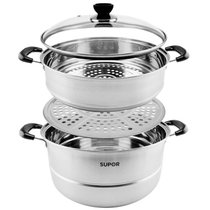 苏泊尔（SUPOR）双层蒸锅 易存储 304不锈钢 燃气灶电磁炉通用 SZ26B1(银色 热销)