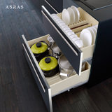 阿萨斯600/700/720/750/800/900厨房橱柜拉篮加厚ABS环保塑料阻尼调味拉篮双层碗碟篮(720柜碗篮1个)