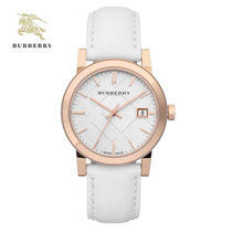 巴宝莉(BURBERRY) 小牛皮格子时尚优雅气质型玫瑰金边表壳女士手表 BU9109(BU9108)