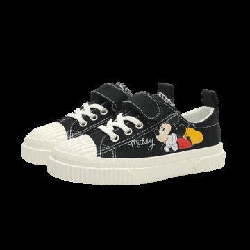 迪士尼2021新款卡通低帮帆布鞋(黑色 26)