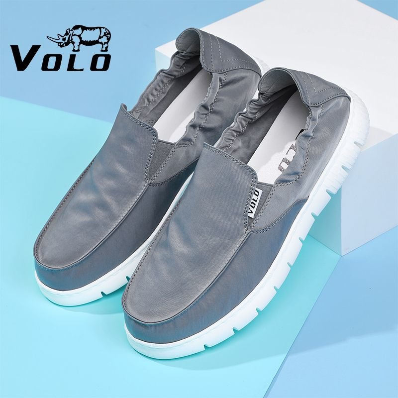 休闲鞋男volo犀牛新款夏季透气布鞋男士休闲帆布懒人鞋子一脚蹬男鞋浅