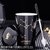 十二星座马克杯创意陶瓷杯带盖勺家用喝水杯子办公茶杯情侣咖啡杯(射手座（黑）)