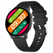 新款MX1智能女士手表自定义表盘1.3英寸心率血氧检测蓝牙运动智能手表(黑色 MX1智能手表)