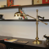 经典复古青铜台灯卧室床头灯办公室桌面灯餐厅装饰台灯可折叠旋转(不带光源)