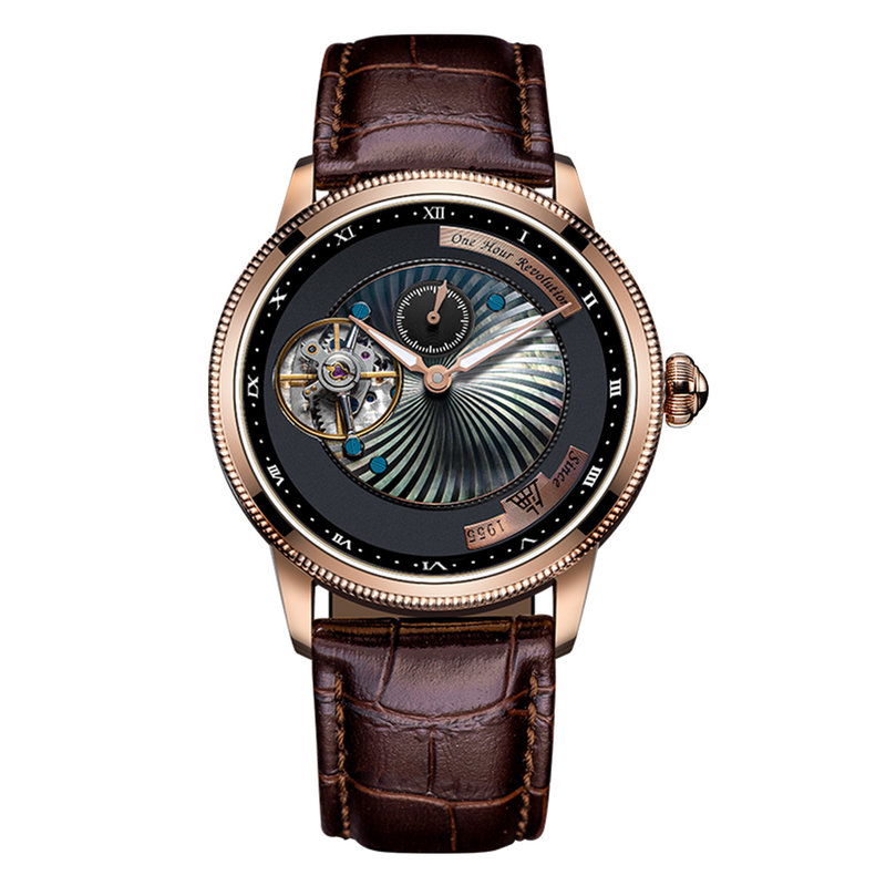 【上海6658国产品牌表图片】上海牌陀飞轮手表***男士卡罗素机械腕表