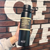 保温杯运动男士大容量水壶水杯网红便携学生304高颜值1000ml杯子(1100毫升/黑色+带茶隔)