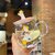 可爱透明玻璃杯子创意鸭子马克杯女夏办公室吸管情侣水杯带盖带把(粉盖款（带盖+金色勺）)