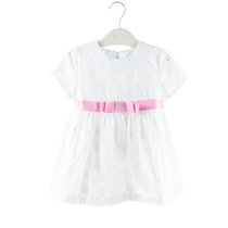 夏季纯棉婴儿裙0-1-2-3岁女宝宝夏装9个月婴幼儿童装公主连衣裙(白色 90cm 23M)