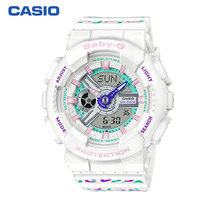 卡西欧（CASIO）手表 BABY-G 主题系列 防震防水LED照明运动女士手表 BA-110TH-1A(黑色 树脂)