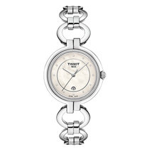 天梭(TISSOT)瑞士手表 2018新款 新弗拉明戈系列石英时尚优雅钢带女表T094.210.33.116.01(白盘钢带)