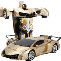超大感应变形遥控汽车金刚机器人充电动无线遥控车儿童玩具车男孩(金色 一个机身一块电池)