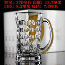 创意玻璃水杯咖啡厅咖啡杯果汁杯啤酒杯柠檬杯个性时尚把手杯包邮(370 毫 升 默认版本)