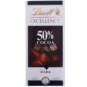 瑞士原装进口零食 瑞士莲(Lindt) 特醇排装 黑巧克力 50%可可 100g