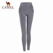 CAMEL 骆驼运动服针织长裤 女款高腰健身健美瑜伽运动长裤 A7W1Q9103(深花灰 XL)