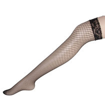 情趣丝袜超薄透气网眼情趣内衣搭配蕾丝防滑长筒网袜 1023(均码 黑色)