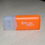 USB读卡器2.0 手机音响micro SD读卡器TF卡迷你（橙色）