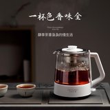 生活元素黑茶煮茶器全自动蒸汽煮茶壶家用加厚玻璃小型保温茶具(白色)