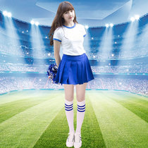 女成人啦啦操服装中小学生啦啦队演出服运动会开幕式团体拉拉队服(蓝色 XXXL)