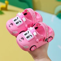 SUNTEK新款儿童拖鞋夏季男女童卡通小汽车宝宝凉拖室内外防滑软底凉拖鞋(170码/适合脚长17cm 粉色小汽车)