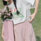 CaldiceKris （中国CK）莫兰迪粉色中长款半身裙CK-FSB4359(粉红色)