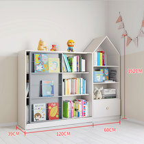 可比熊实木宝宝玩具收纳置物架落地儿童书架大容量幼儿园整理柜子(尖顶白+120灰 默认版本)