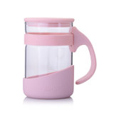 享悦系列 无铅健康饮茶玻璃杯 0.35L 10-01577(花润粉)