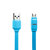 睿量REMAX 呼吸灯安卓手机通用快速充电数据线充电线USB线MICROUSB面条(蓝色)