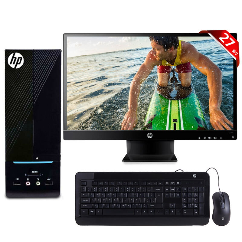 惠普(hp)180-011cx 27英寸家用台式电脑小机箱 j1800 4g 500g 1g独显