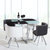 欧施洛 餐桌玻璃餐台椅餐桌+餐椅成套家具玻璃餐台皮革餐椅OSL-01(运费补拍)