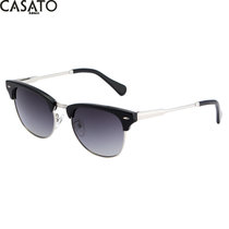 卡莎度(CASATO) 太阳镜时尚个性大框潮太阳镜 防紫外线太阳镜 墨镜1500(黑色渐变灰)