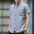 2021夏季男士韩版修身牛津纺短袖衬衫 新款男士青年休闲纯色衬衣(L 灰色)