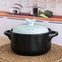 砂锅炖锅煲汤煤气家用耐高温陶瓷锅煲仔饭辅食小沙锅米线瓦煲石锅(蓝色2500ml加厚（2-5人） 默认)