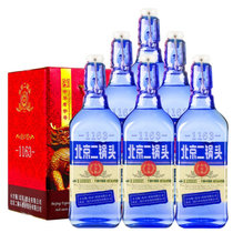 永丰牌北京二锅头出口小方瓶 蓝瓶 42度清香型白酒500ml*6瓶装  (新旧外包装随机发货)
