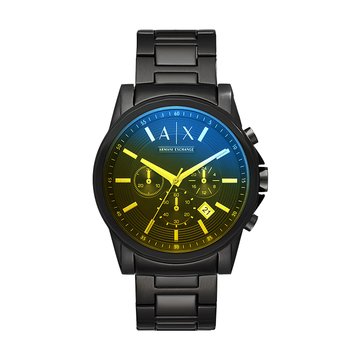 阿玛尼ax男表石英黑武士欧美腕表钢带彩虹炫彩表盘ax2513国美超市甄选