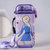 迪士尼儿童水杯带吸管小学生可爱卡通水壶幼儿园宝宝防摔喝水杯子(紫色冰雪-280ML 默认版本)