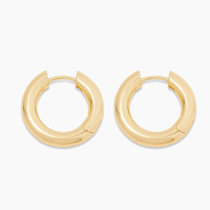 经典圆环光色闪耀 · Lou Hoops Earrings （卢霍普斯耳环） 18K镀金(金色)