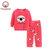优贝宜 儿童保暖法兰绒睡衣 女宝宝家居服套装冬装 女童加厚款(150cm 红色)