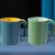 简约漱口杯家用刷牙杯缸洗水杯创意套装三口之家便携一对情侣杯子(蓝黄+绿色【2个装】)