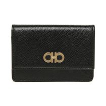 超市-奢侈品/钱包/卡包Salvatore FerragamoGancio女士黑色牛皮钱包22-D148-0683243(黑色)