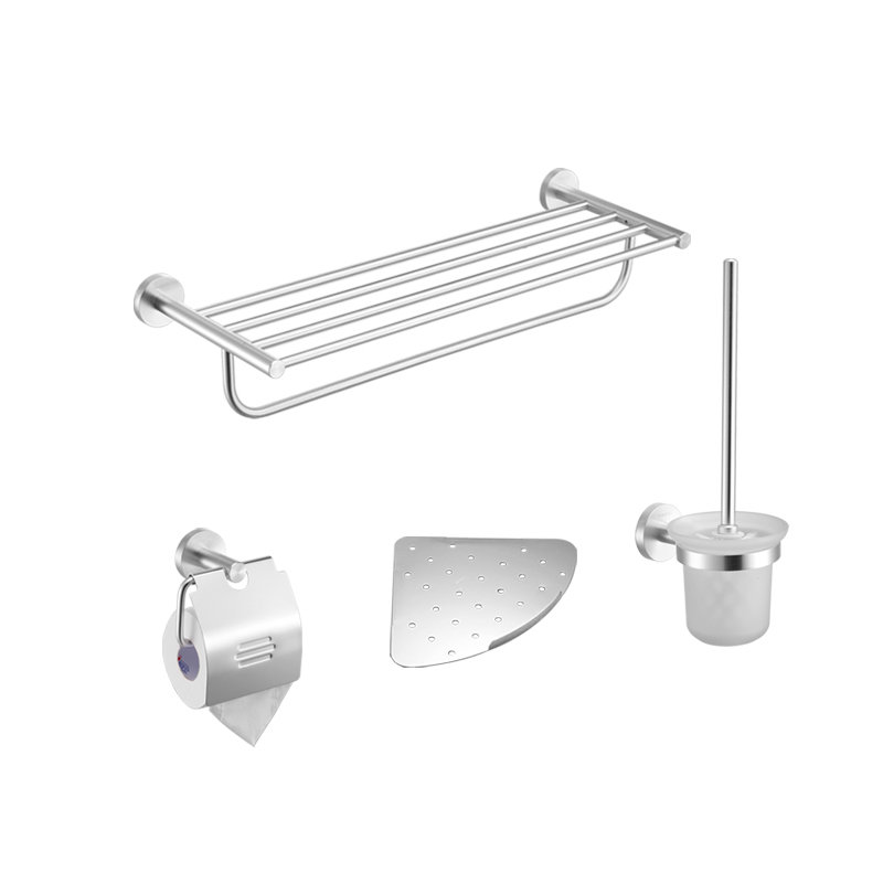 卫浴挂件jomoo九牧太空铝浴室挂件四件套浴巾架马桶刷置物架纸巾架
