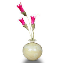 欧式陶瓷 花瓶摆件小花瓶干花水培花器不含底座(8CM黄结晶)