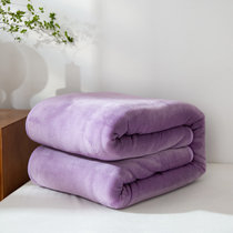 共悦床上用品 冬季加厚法莱绒毛毯 保暖法兰绒空调毯 单双人加绒午休盖毯子(紫色 默认)
