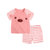 宝宝纯棉男童夏装夏季薄款儿童两件套网红洋气婴儿分体短袖套装潮(TZ6802粉色 100cm)