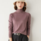 秋冬季新款女士高领插肩针织羊毛衫套头立领毛衣百搭上衣内搭外穿(紫色 S)